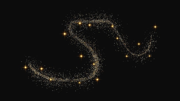 Una ola de confeti dorado y reluciente y polvo de estrellas.
