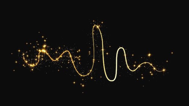 Una ola de confeti dorado y reluciente y polvo de estrellas.