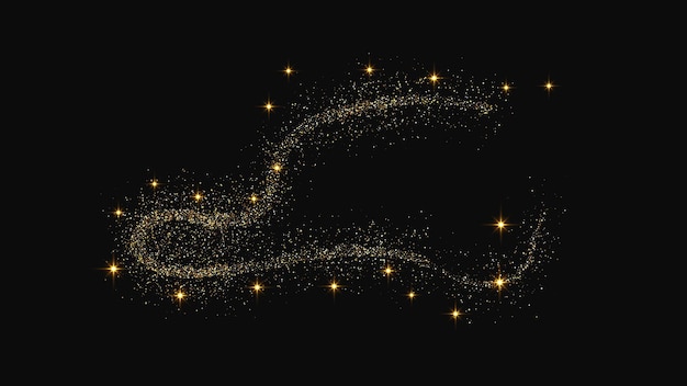 Una ola de confeti dorado y reluciente y polvo de estrellas.