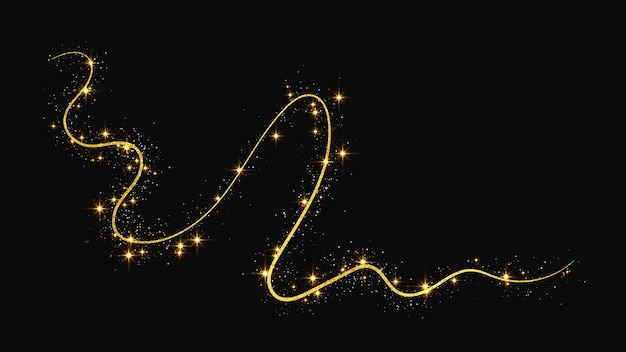 Una ola de confeti dorado y reluciente y polvo de estrellas.