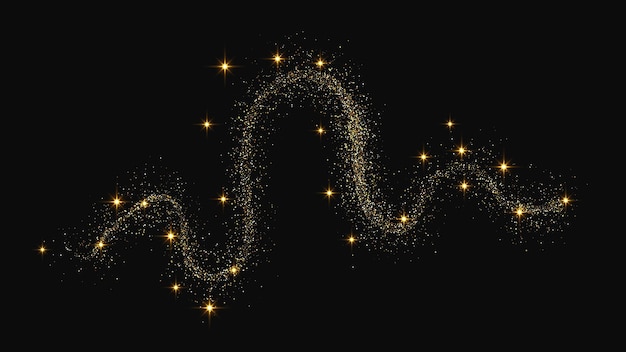 Una ola de confeti dorado y reluciente y polvo de estrellas.