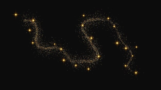 Una ola de confeti dorado y reluciente y polvo de estrellas.