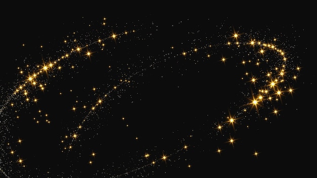 Una ola de confeti dorado y reluciente y polvo de estrellas.