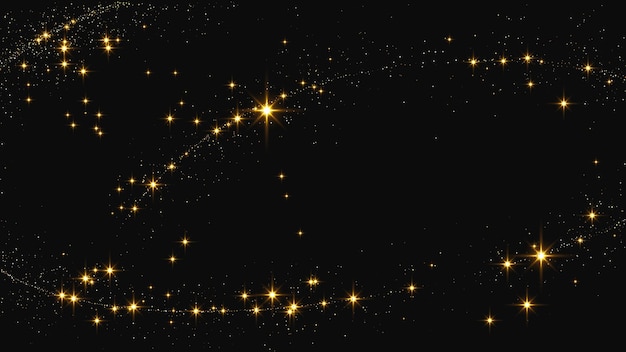 Una ola de confeti dorado y reluciente y polvo de estrellas.
