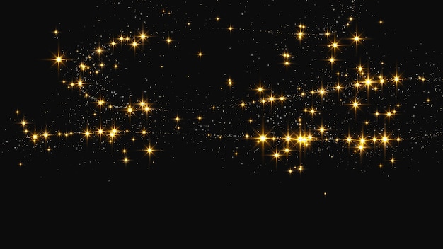 Una ola de confeti dorado y reluciente y polvo de estrellas.
