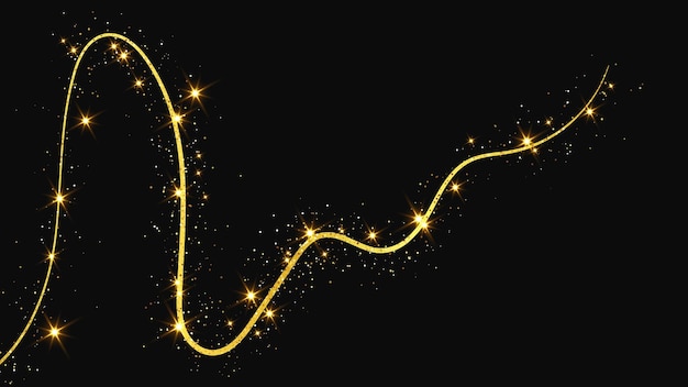 Una ola de confeti dorado y reluciente y polvo de estrellas.