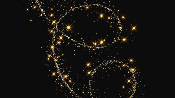 Vector una ola de confeti dorado y reluciente y polvo de estrellas.