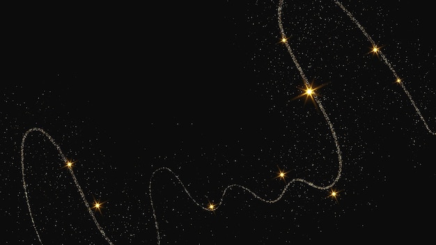 Una ola de confeti dorado y reluciente y polvo de estrellas.