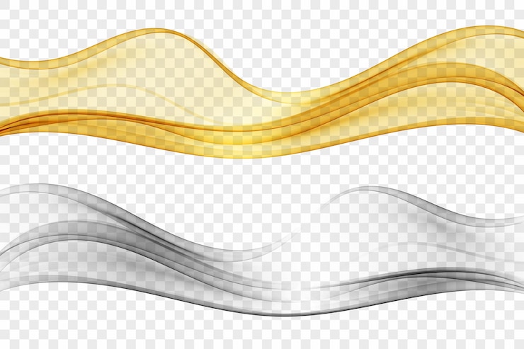 Vector ola dorada y plateada corriente de ondas vectoriales abstractas