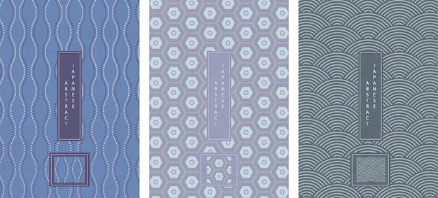 Ola de geometría de diseño de fondo de patrones sin fisuras abstractos de estilo japonés oriental mover línea de puntos y marco cruzado de polígono