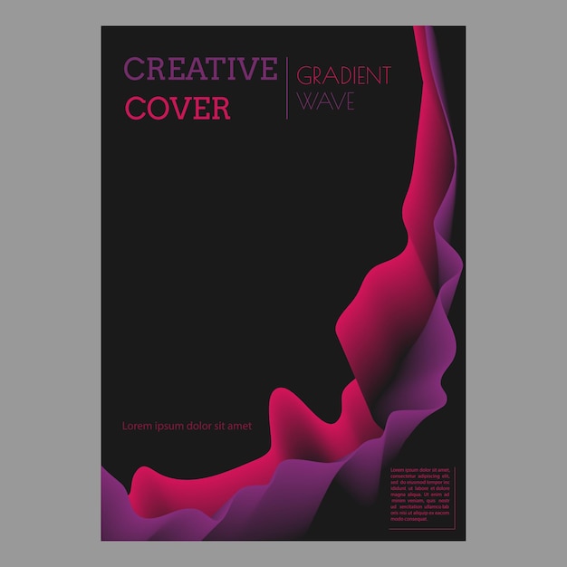 Ola de gradiente colorido Forma de color abstracto con plantilla creativa de cambio de color para carteles de diseño de interiores, pancartas, portadas e impresiones