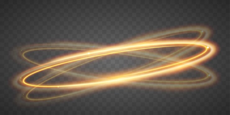 Vector ola de luz de líneas doradas brillantes elemento de diseño de color dorado brillante las rayas brillantes de wavy