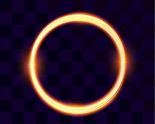 Ola de luz de líneas doradas brillantes Elemento de diseño de color dorado brillante Las rayas brillantes de Wavy