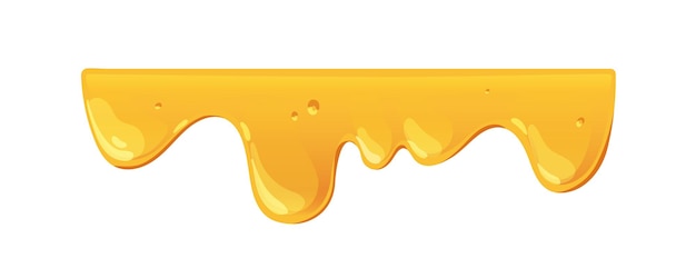 Ola de miel de abeja ámbar. Flujo de caramelo de oro derretido. Líquido de jarabe de arce brillante fundido ondulado, líquido de azúcar dulce pegajoso. Ilustración de vector gráfico de grasa realista aislada sobre fondo blanco.