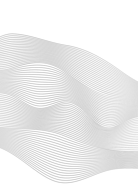 Ola de las muchas líneas de colores Rayas onduladas abstractas sobre un fondo blanco aislado Arte de línea creativa Ilustración vectorial EPS 10 Elementos de diseño creados con la herramienta Mezclar Cinta suave curva