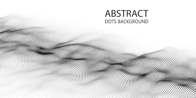 Ola de partículas Fondo abstracto con una onda dinámica Big data