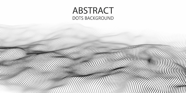 Ola de partículas Fondo abstracto con una onda dinámica Big data