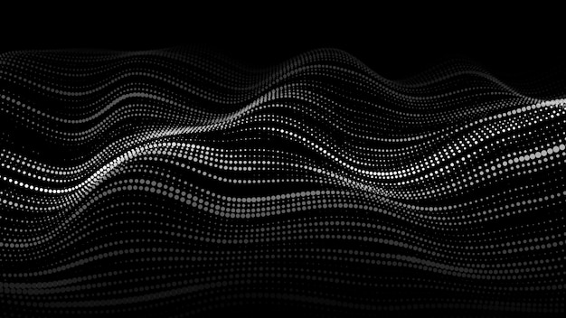 Ola de partículas Fondo abstracto con una onda dinámica Ilustración vectorial de grandes datos