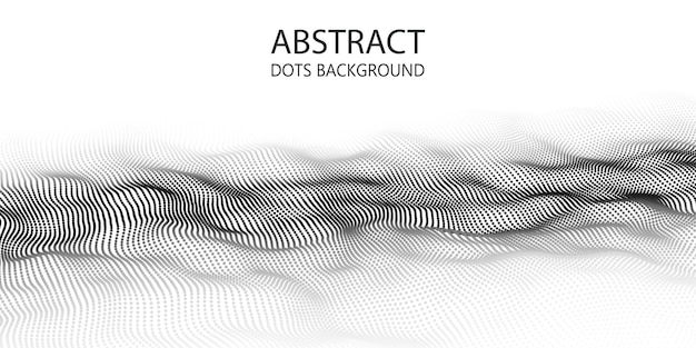 Ola de partículas Fondo abstracto con una onda dinámica Ilustración vectorial de grandes datos
