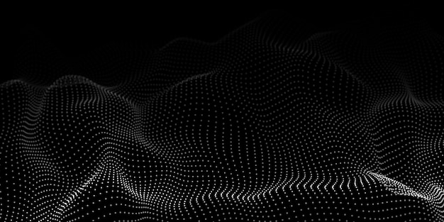 Ola de partículas Fondo abstracto con una onda dinámica Ilustración vectorial de grandes datos