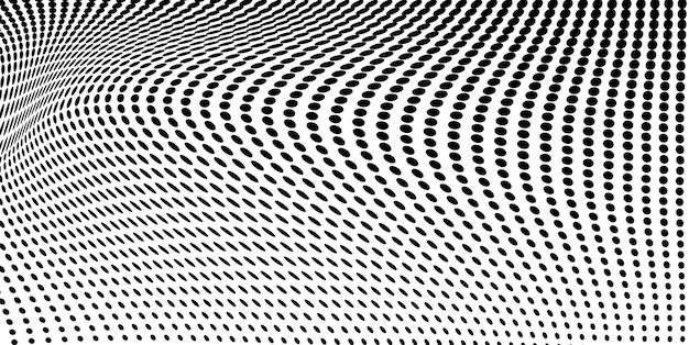 Ola de partículas Ola de punto futurista Ilustración vectorial Fondo abstracto con una onda dinámica Ola 3d