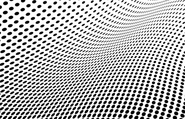 Ola de partículas Ola de punto futurista Ilustración vectorial Fondo abstracto con una onda dinámica Ola 3d