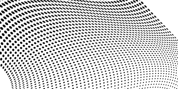 Ola de partículas Ola de punto futurista Ilustración vectorial Fondo abstracto con una onda dinámica Ola 3d