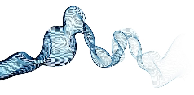 Ola de partículas que fluyen ilustración relajante moderna. Fondo abstracto de vector de puntos redondos. Hermosa matriz en forma de onda de puntos combinados.