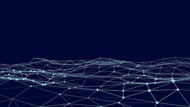 Ola tecnológica de transmisión de datos Ilustración de vector de fondo digital