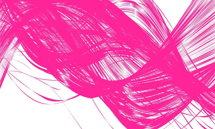 Vector olas de líneas magenta rayas onduladas abstractas sobre un fondo blanco ilustración vectorial