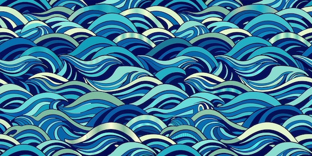 Vector olas en un mar de color azul