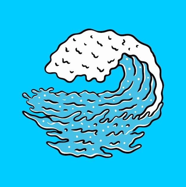 Las olas del océano llaman al diseño Ilustración vectorial