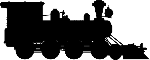 Old Fashioned Wild West Vintage tren de vapor en silueta ilustración