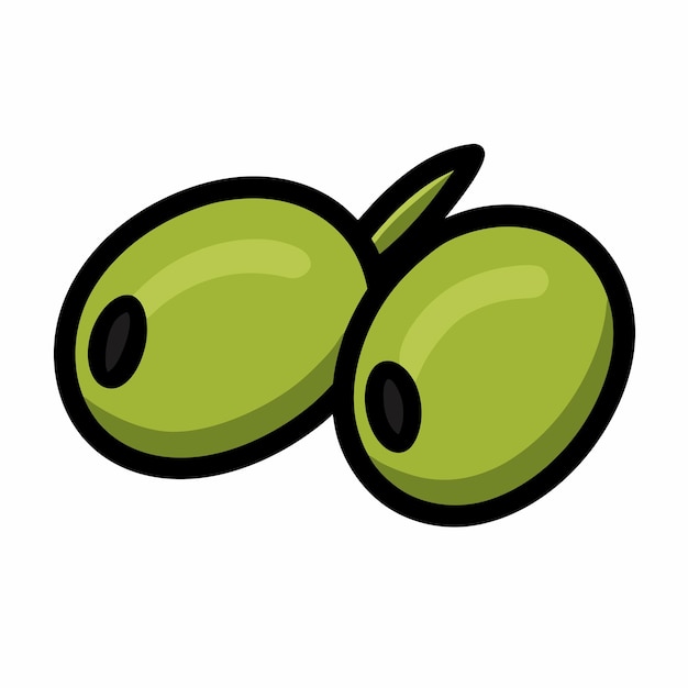 Olivas dibujado a mano Doodle Icon aislado fondo blanco 22