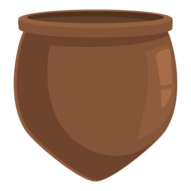 Una olla de arcilla de pie sobre un fondo blanco