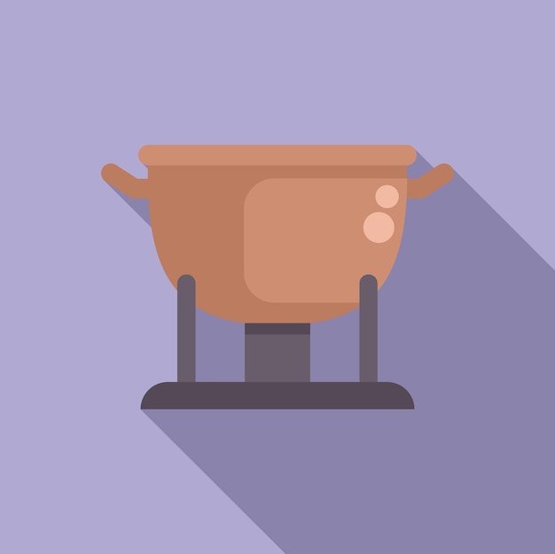 Una olla de cobre de pie en un trípode sobre un fuego una forma tradicional de preparar comida