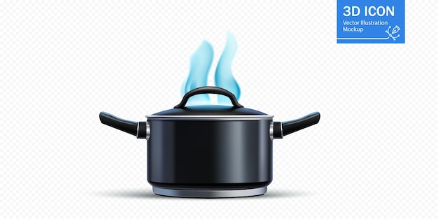 olla de cocción con vapor que se eleva sobre un fondo limpio que muestra herramientas de cocina modernas