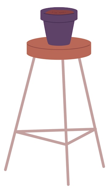 Una olla de flores vacía en una mesa de madera Icono de decoración de la habitación
