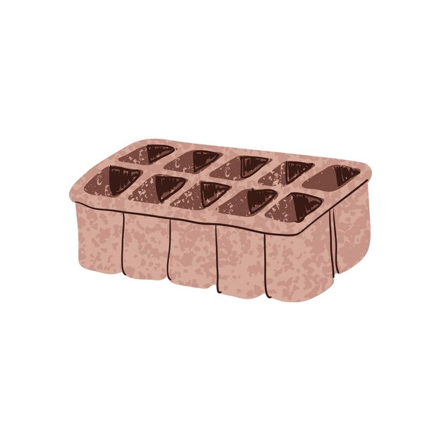 Las ollas biodegradables Ilustración colorida