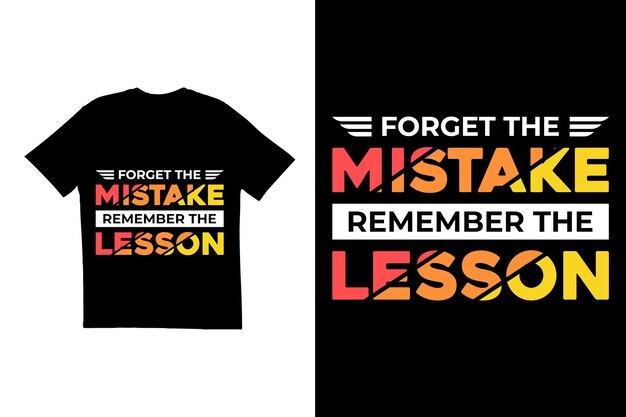 Olvida el error recuerda la lección diseño de camisetas tipografía diseño de camisetas