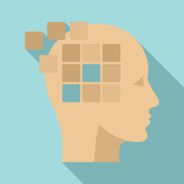 Olvidar el icono de alzheimer de la memoria Ilustración plana de olvidar el icono de vector de alzheimer de la memoria para el diseño web