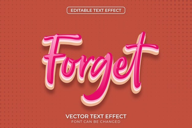 Vector olvídese del efecto de texto editable