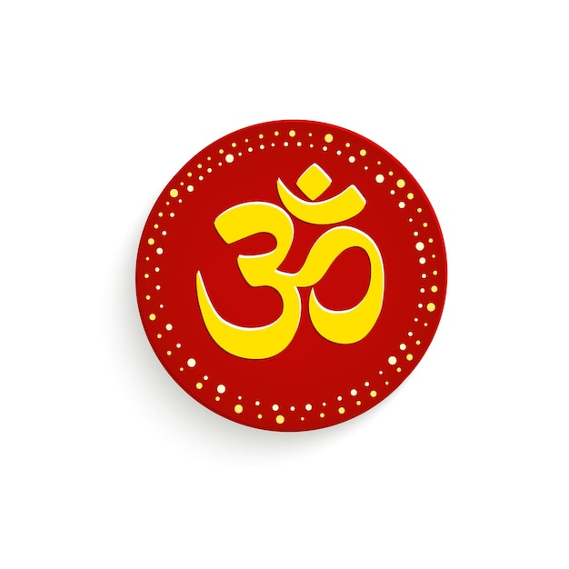 Om o Aum sonido sagrado indio el símbolo de la tríada divina de Brahma Vishnu y Shiva el signo de