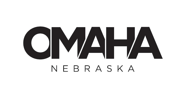 Vector omaha nebraska usa diseño de eslogan de tipografía logotipo de américa con letras gráficas de la ciudad para impresión y web