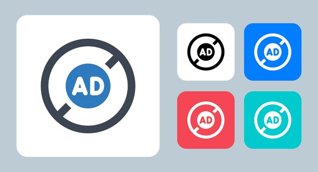 Omitir anuncios icono vector ilustración signo símbolo iconos planos