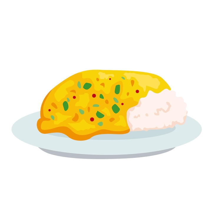 Vector omurice almuerzo vector clipart