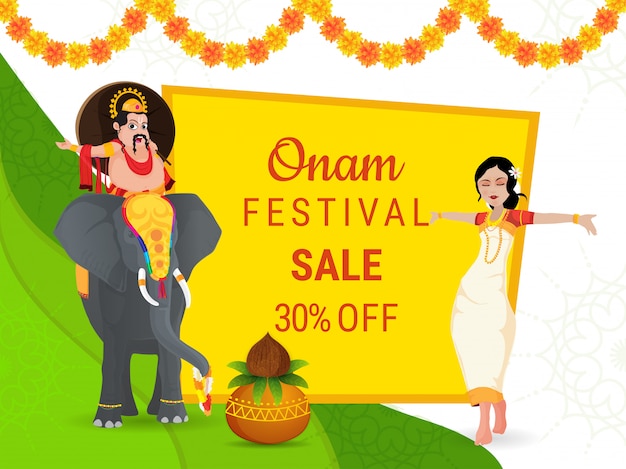 Vector onam festival sale banner.