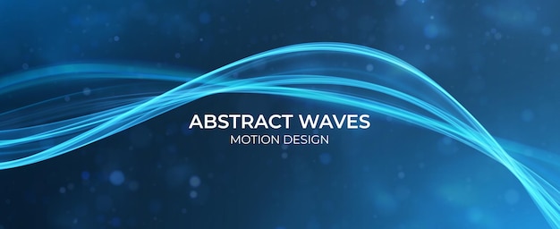 Onda abstracta azul. Diseño de línea mágica. Elemento de movimiento de la curva de flujo. Illiustration ondulado degradado de neón.