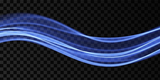 Onda abstracta azul Diseño de línea mágica Elemento de movimiento de curva de flujo Ilustración ondulada de gradiente de neón