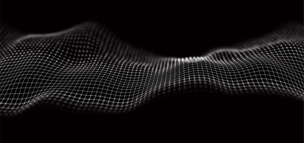 Onda abstracta blanca. Diseño de línea mágica. Elemento de movimiento de la curva de flujo. Illiustration ondulado degradado de neón.